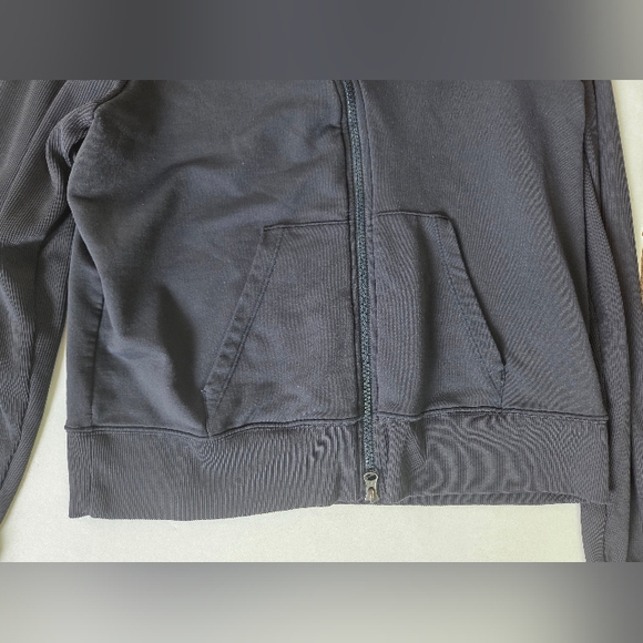 Athleta Women's Malabar Zip Up Hooded Jacket Navy Blue Size Large Pockets - Picture 4 of 11